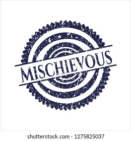 Blue Mischievous distressed grunge seal