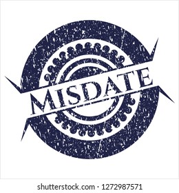 Blue Misdate distress rubber grunge texture stamp