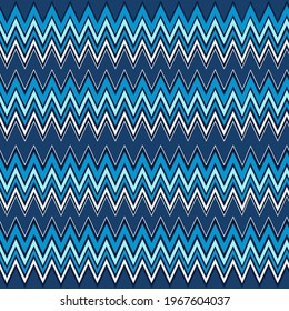 Blue Missoni textile vector seamless texture repeat pattern.