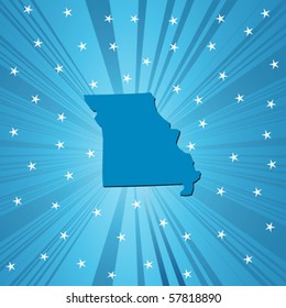 Blue Missouri  map, abstract background for your design