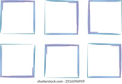 blue mix watercolor frames, borders