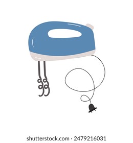 Blue Mixer Hand Drawn on White Background