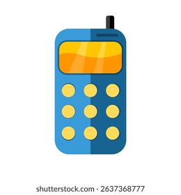 Blue mobile phone with antenna – vector icon