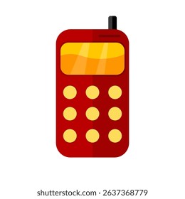 Blue mobile phone with antenna – vector icon