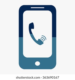 Blue Mobile Phone Icon Calling Icon Stock Vector (Royalty Free ...