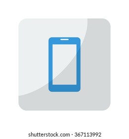 Blue Mobile Phone icon on grey rounded square button on white