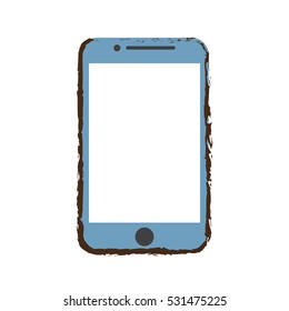 blue mobile phone screen technology sketch vector illustration eps 10