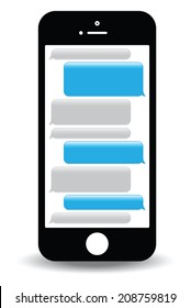 A Blue Mobile Phone Text Messaging Screen