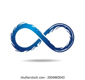 Blue mobius loop reminiscent of horror movies. Untidy infinity symbol