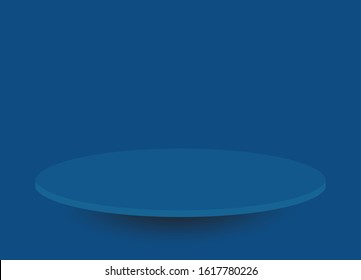 Blue mock up product display vector. Empty background.