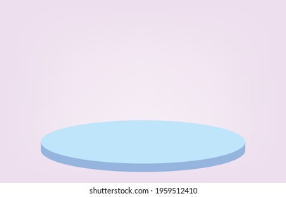 Blue mock up product display vector. Empty pink background. 3D illustration