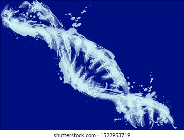blue model of the DNA on abstract background