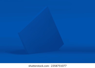Fondo pentagonal azul moderno de pared 3d para la presentación de productos comerciales ilustraciones vectoriales realistas. Pantalla de la vitrina isométrica geométrica de la plataforma vertical del Pentágono