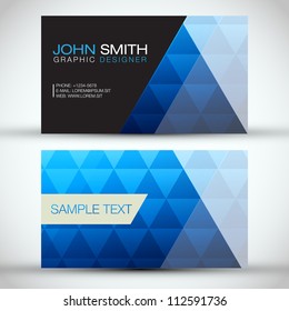 Blue Modern Abstract Business Card Set | EPS10 Vector Design