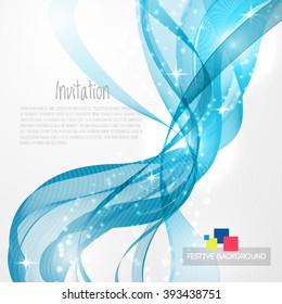 Blue modern abstract lines swoosh certificate - speed smooth wave border background. Vector illustration