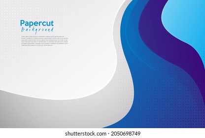 blue modern abstract papercut background