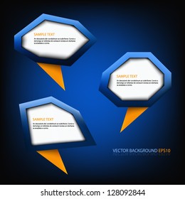 blue modern abstract speech on blue background vector for message and text web design