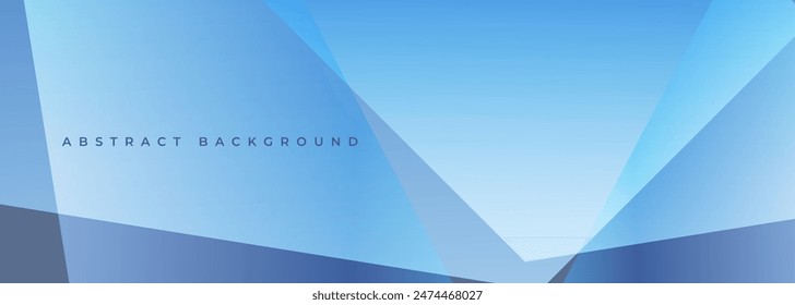 Blauer moderner abstrakter breiter Banner mit geometrischen Formen abstrakter Hintergrund. Vektorillustration