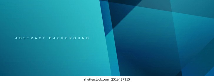 Banner grande abstrato moderno azul com formas geométricas. Fundo abstrato azul escuro com linhas diagonais. Ilustração vetorial