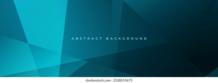 Banner grande abstrato moderno azul com formas geométricas. Fundo abstrato azul escuro. Ilustração vetorial