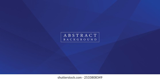Blue modern abstract wide banner with geometric shapes. Dark blue abstract background. Vector illustration