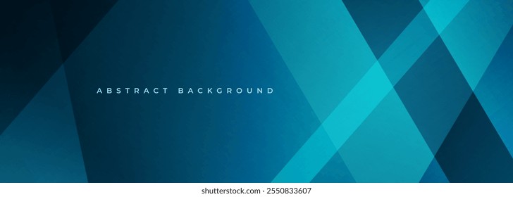 Banner grande abstrato moderno azul com formas geométricas. Fundo abstrato azul escuro. Ilustração vetorial