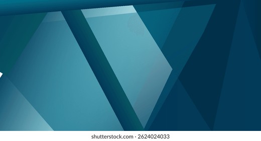 Blue modern abstract wide banner with geometric shapes. Dark blue abstract background. Vector illustration.esp10