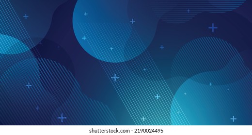 Blue modern background in vector illustration with glow and movement, with parallel lines, bright geometric shape.
