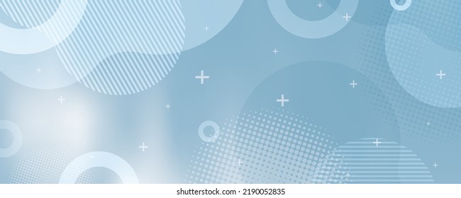 Blue modern background in vector illustration with glow and movement, with parallel lines, bright geometric shape, circles and halftone pattern.