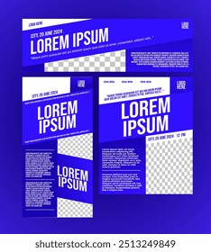 Blue modern banner design set. Set of modern banner and brochure design pack.