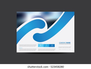 blue modern brochure leaflet flyer design template