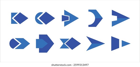 blue modern bullet point vector set