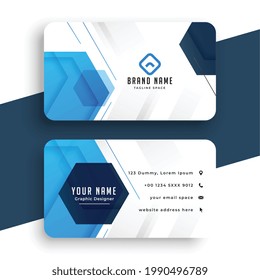 blue modern business card professional template