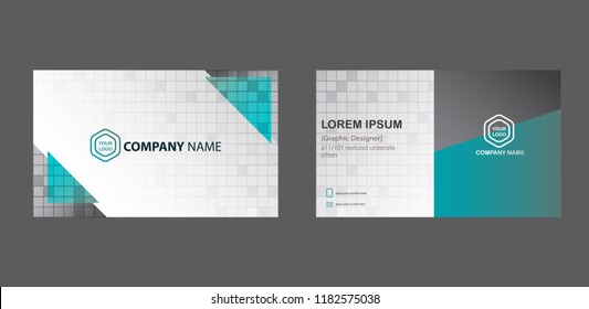 blue modern business card vector
