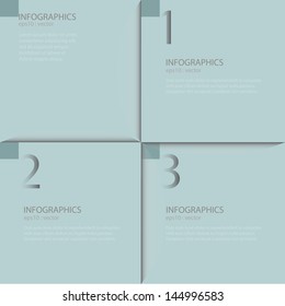 Blue Modern Business Design template ; can be used for infographics ; numbered banners ; horizontal cutout lines ; graphic or website layout vector