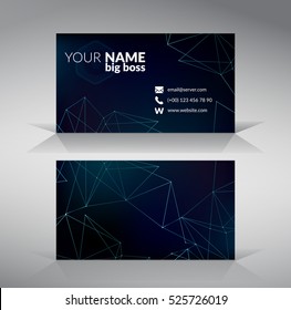 Blue Modern Business-Card Template with polygonal background | EPS10 Vector Design