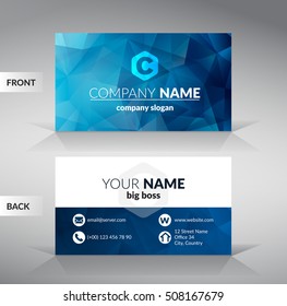 Blue Modern Business-Card Template with stylish polygonal background | EPS10 Vector Design