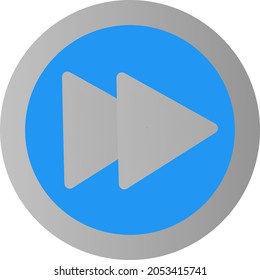 Icono de botón azul moderno en el fondo blanco.