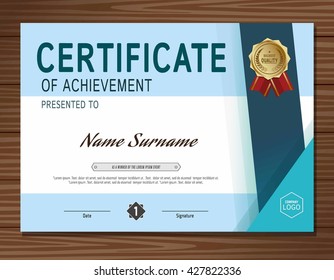 blue modern certificate template.
diploma cover vector design for prize achievement award and graduation