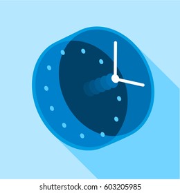 Blue modern clock icon. Flat illustration of blue modern clock vector icon for web