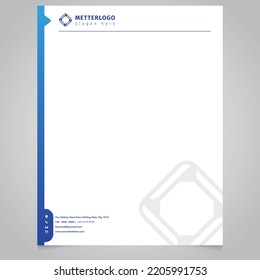 
Blue modern Corporate business letterhead design-Vector