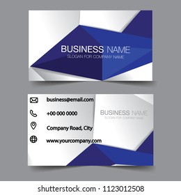 Blue modern creative business card and name card, horizontal simple clean template vector design, layout in rectangle size.Flat Design Vector Illustration. Stationery Design. Business card vector.