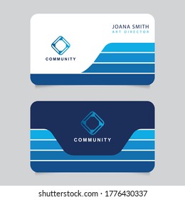 Blue modern creative business card and name card,horizontal simple clean template design, layout in rectangle size. Elegant Business Card Design Template vector