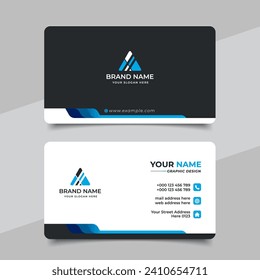 Azul moderno tarjeta de negocios creativa tarjeta de nombre diseño horizontal simple y limpio de plantilla vector diseño