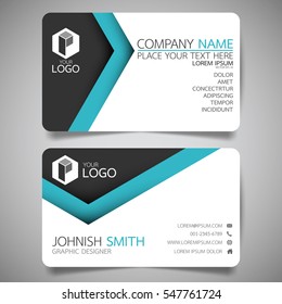 Blue modern creative business card and name card,horizontal simple clean template vector design, layout in rectangle size.