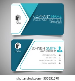 Blue modern creative business card and name card,horizontal simple clean template vector design, layout in rectangle size.