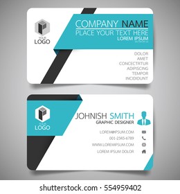 Blue modern creative business card and name card,horizontal simple clean template vector design, layout in rectangle size.