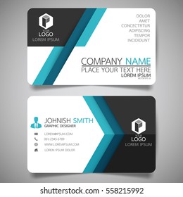 Blue modern creative business card and name card,horizontal simple clean template vector design, layout in rectangle size.