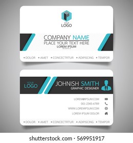 Blue modern creative business card and name card,horizontal simple clean template vector design, layout in rectangle size.