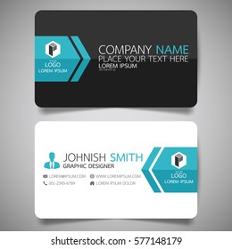 Blue modern creative business card and name card,horizontal simple clean template vector design, layout in rectangle size.